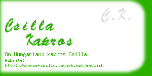 csilla kapros business card